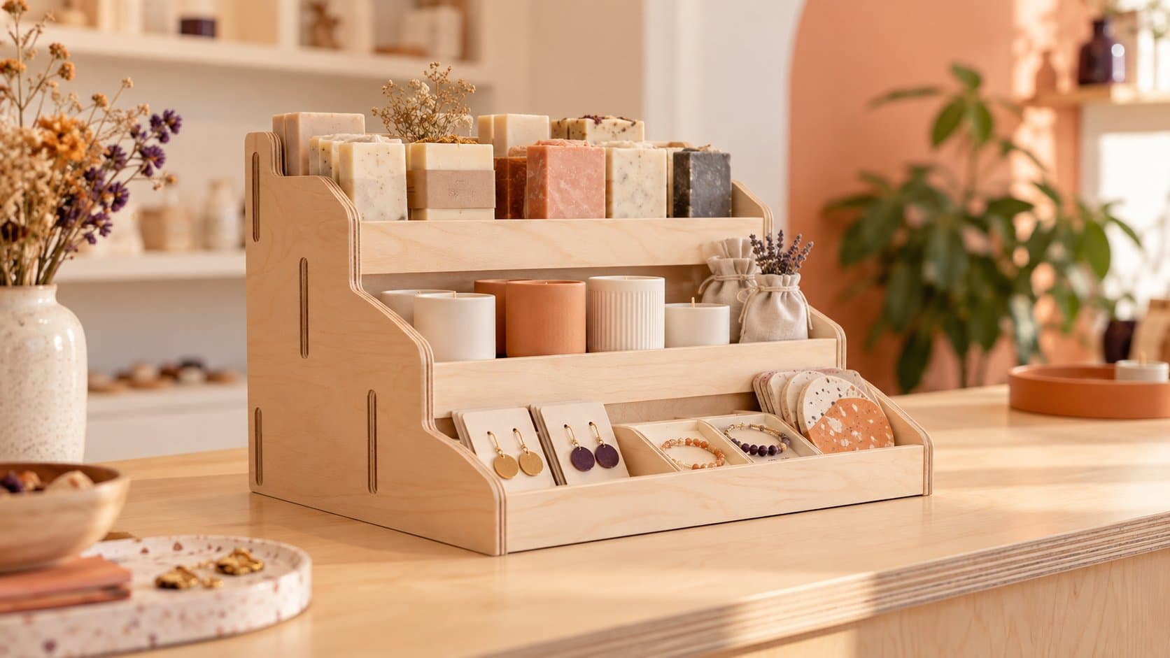 Présentoir de comptoir en bois : comment choisir le bon modèle pour votre boutique